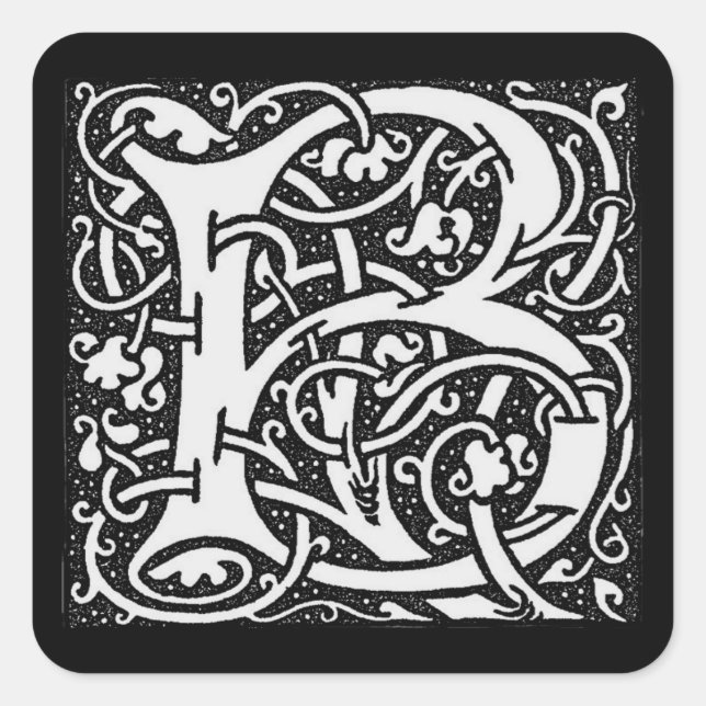 Pegatina del ` B de la letra de William Morris' - (Anverso)