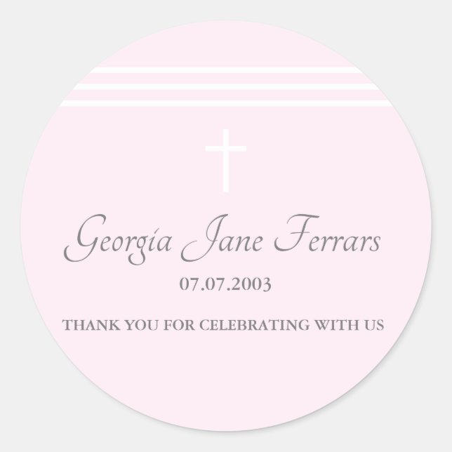 Pegatina del bautismo a rayas (Anverso)