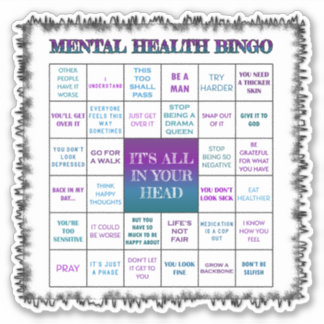 Pegatina del Bingo de Salud Mental Vinyl