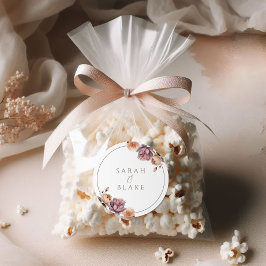 Pegatina del Boda de Boho Neutral Purple Floral