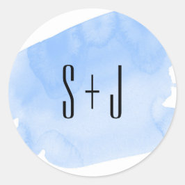 Pegatina del Boda de lavado de color azul