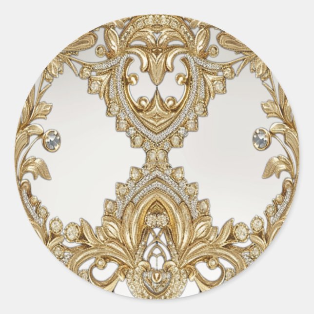 Pegatina del Boda de sellos dorados decorativos (Anverso)