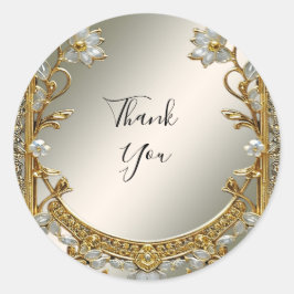 Pegatina del Boda de sellos florales blancos de lo