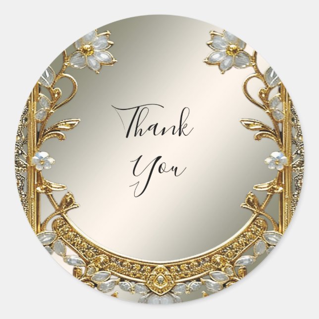 Pegatina del Boda de sellos florales blancos de lo (Anverso)