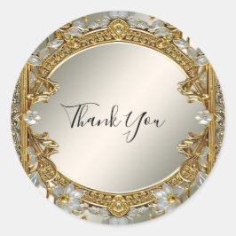 Pegatina del Boda de sellos florales blancos de lo