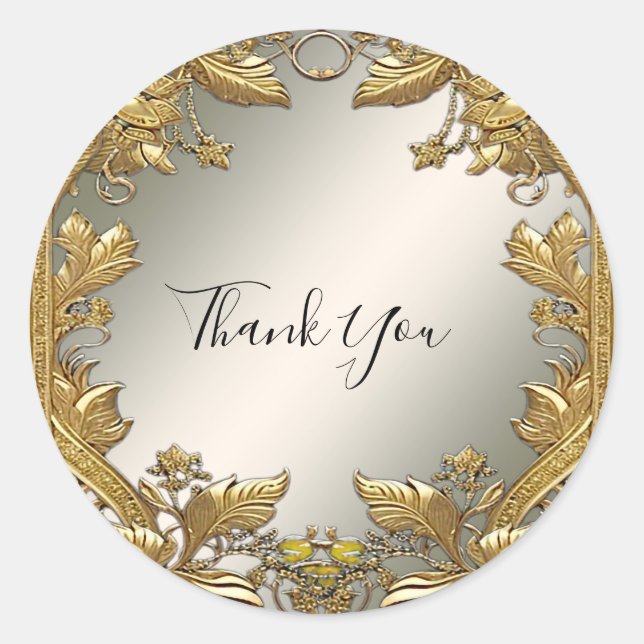 Pegatina del Boda de sellos florales decorativos d (Anverso)