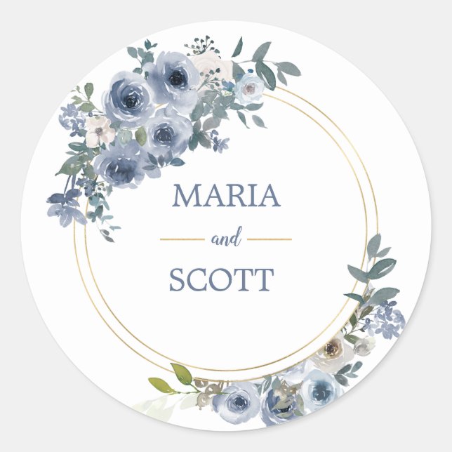 Pegatina del Boda del Relieve metalizado dorado fl (Anverso)