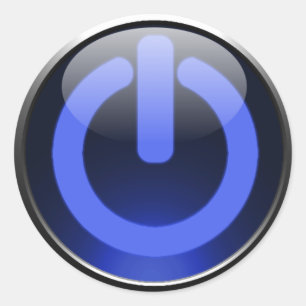 Pegatina del botón de encendido azul oscuro