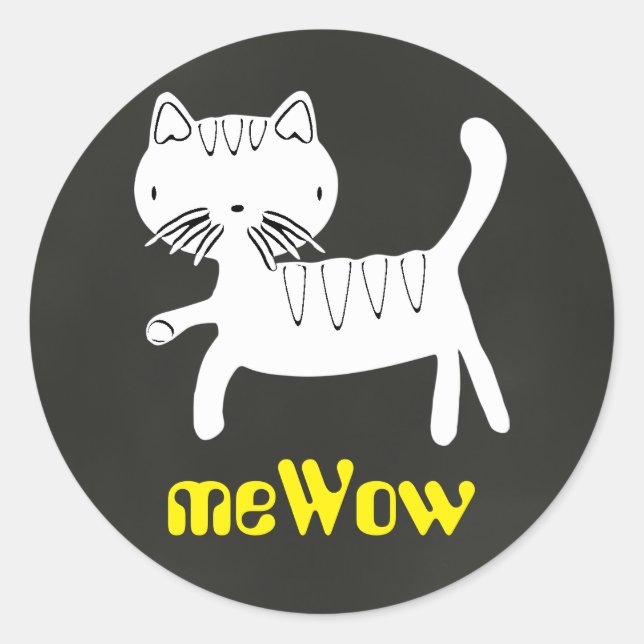 Pegatina del buen trabajo de Cat's meWOW Chalk Per (Anverso)