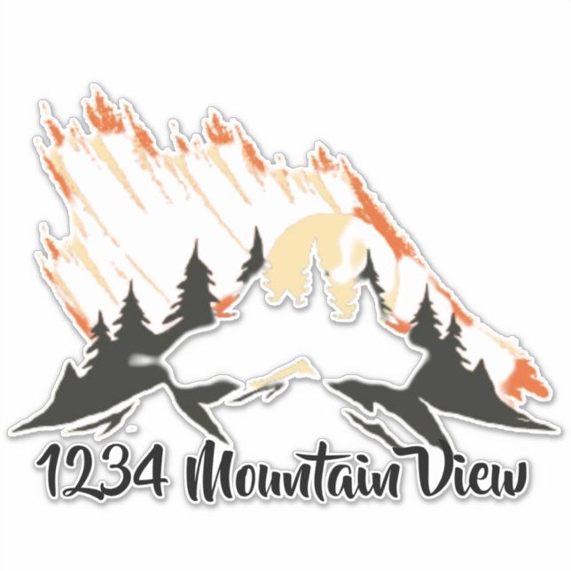 Pegatina del buzón de las montañas (Anverso)