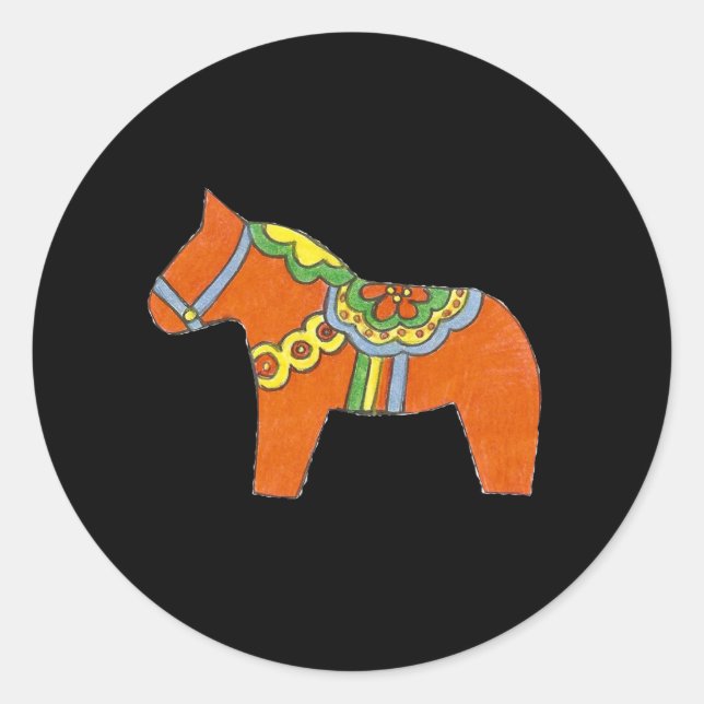 Pegatina del caballo Red Dala (Anverso)