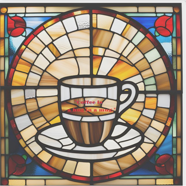 Pegatina del Café de Vidrio Fundido Faux (Anverso)