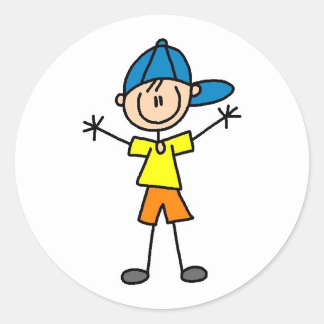 Pegatina del chico de la figura del stick (Anverso)