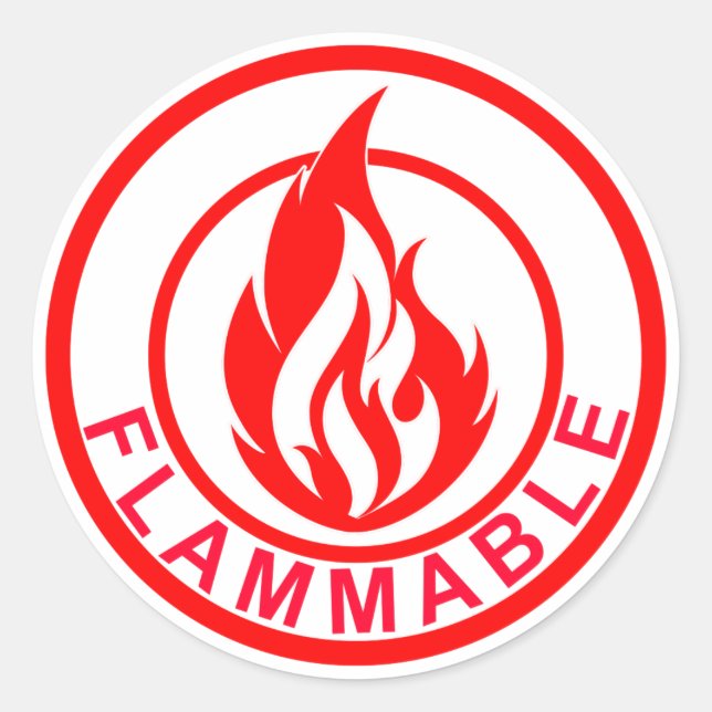Pegatina del círculo de incendios inflamables (Anverso)