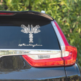 Pegatina del coche de la mano del árbol de palmas