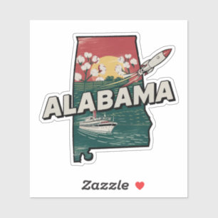 Pegatina del coche del estado de Retro Alabama
