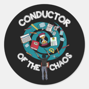 Pegatina del conductor del caos - Negro