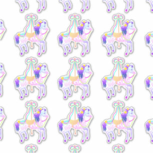 Pegatina del contorno del caballo del carrusel