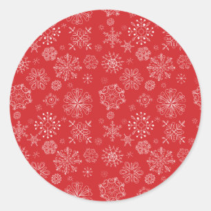 Pegatina del copo de nieve rojo