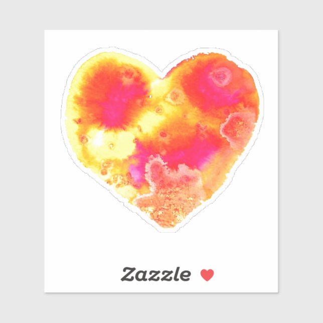 Pegatina del corazón alegre (Hoja)