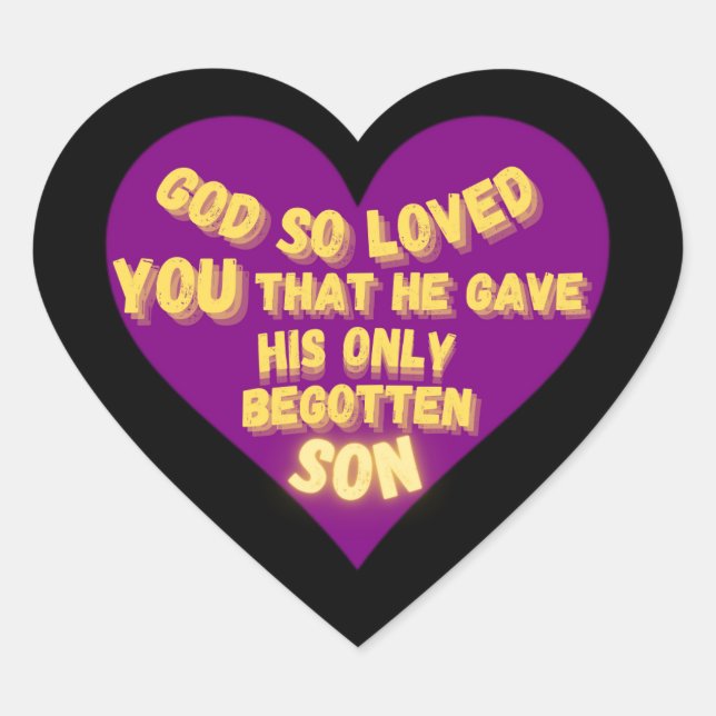 Pegatina del corazón amado por Dios (Anverso)