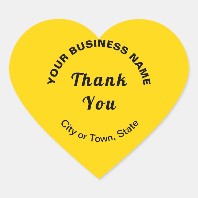 Pegatina del corazón amarillo por las gracias a lo (Anverso)