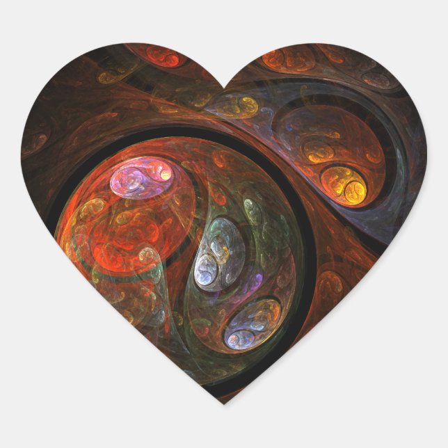 Pegatina del corazón artístico de la conexión flui (Anverso)