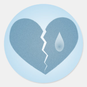 Pegatina del corazón azul roto