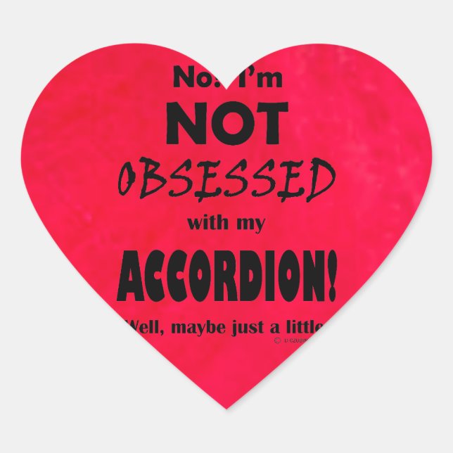 Pegatina del Corazón de Acordeón Obsed (Anverso)
