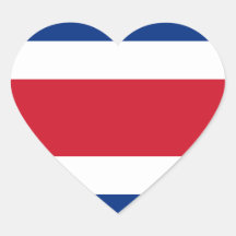 Pegatina del Corazón de Bandera de Costa Rica