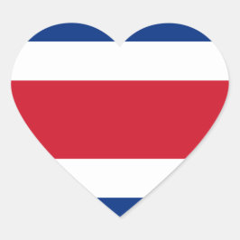 Pegatina del Corazón de Bandera de Costa Rica