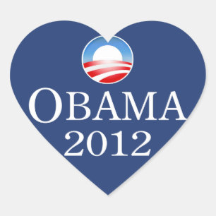 Pegatina del corazón de Barack Obama 2012