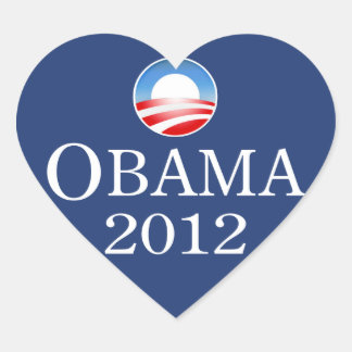 Pegatina del corazón de Barack Obama 2012