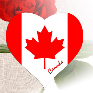 Pegatina del Corazón de Canadá, bandera patriótica