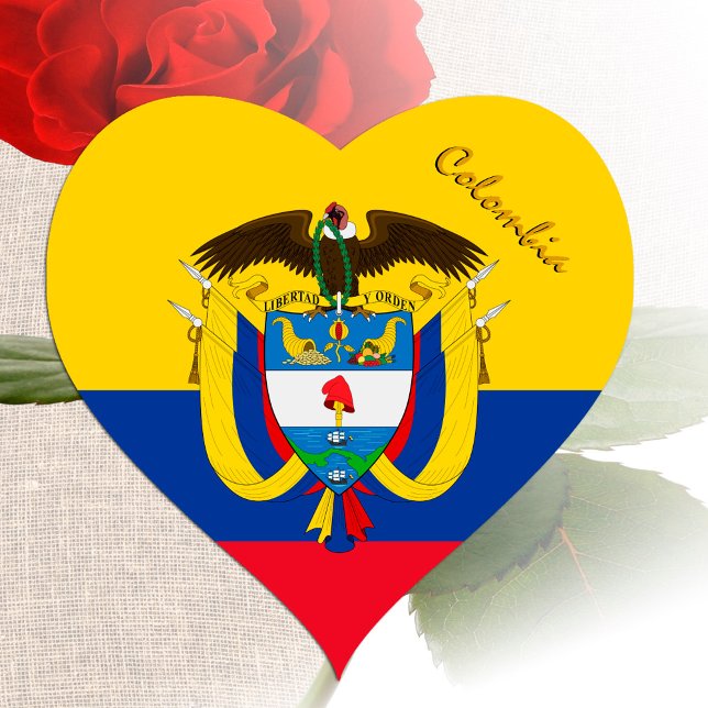 Pegatina del Corazón de Colombia, bandera patrióti (Subido por el creador)