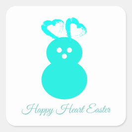 Pegatina del Corazón de Conejo de Pascua