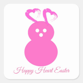 Pegatina del Corazón de Conejo de Pascua