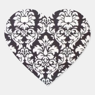 Pegatina del corazón de Damask