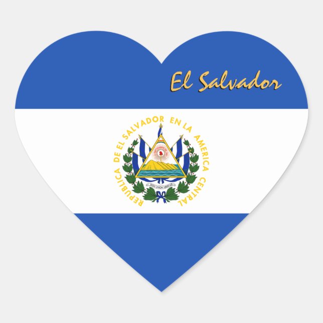 Pegatina del Corazón de El Salvador, Bandera Patri (Anverso)