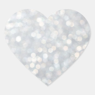 Pegatina del corazón de esparkles plateados