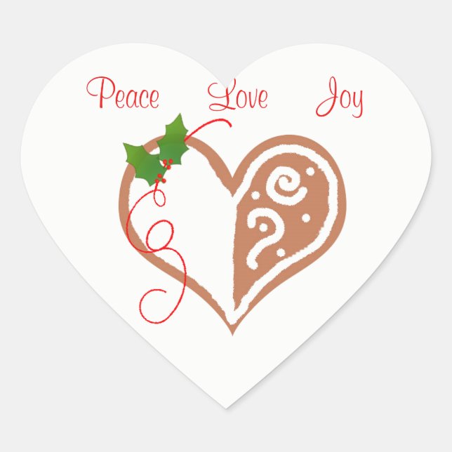 Pegatina del corazón de Gingerbread (Anverso)