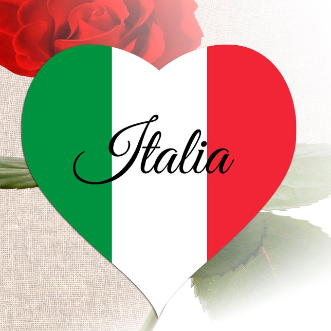 Pegatina del Corazón de Italia, bandera italiana p (Subido por el creador)