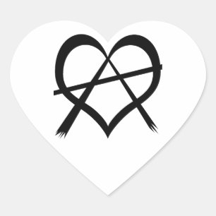 Pegatina del corazón de la anarquía