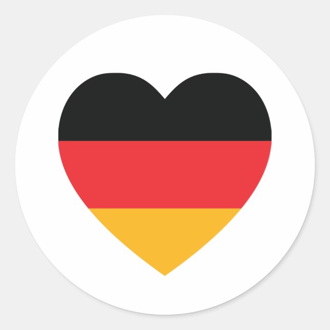 Pegatina del Corazón de la Bandera de Alemania (Anverso)