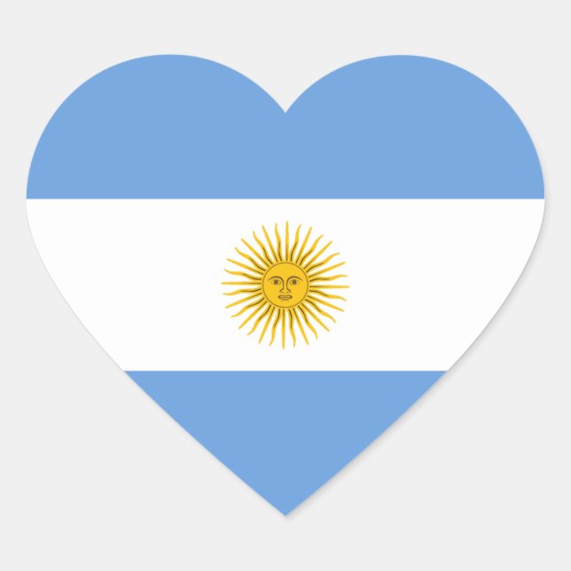 Pegatina del corazón de la bandera de Argentina (Anverso)