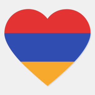 Pegatina del corazón de la bandera de Armenia