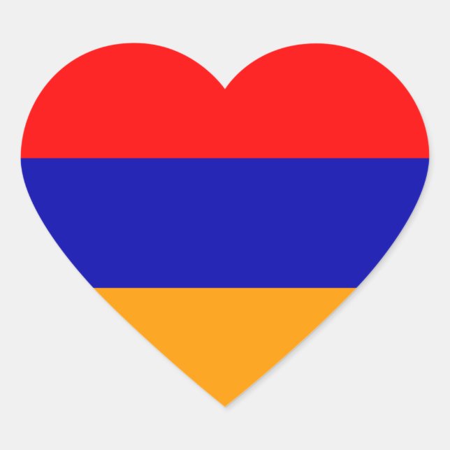 Pegatina del corazón de la bandera de Armenia (Anverso)