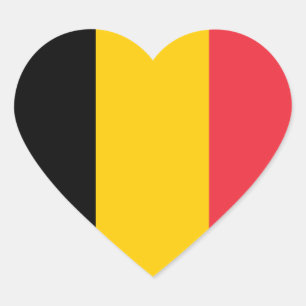 Pegatina del corazón de la bandera de Bélgica