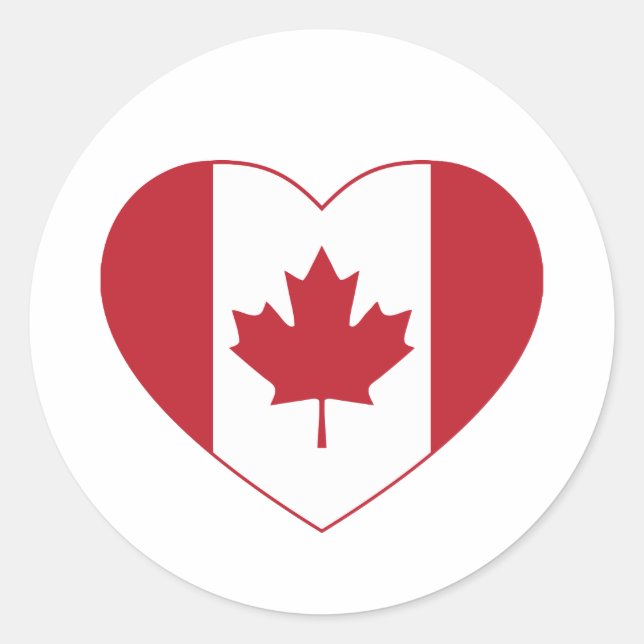 Pegatina del corazón de la bandera de Canadá (Anverso)