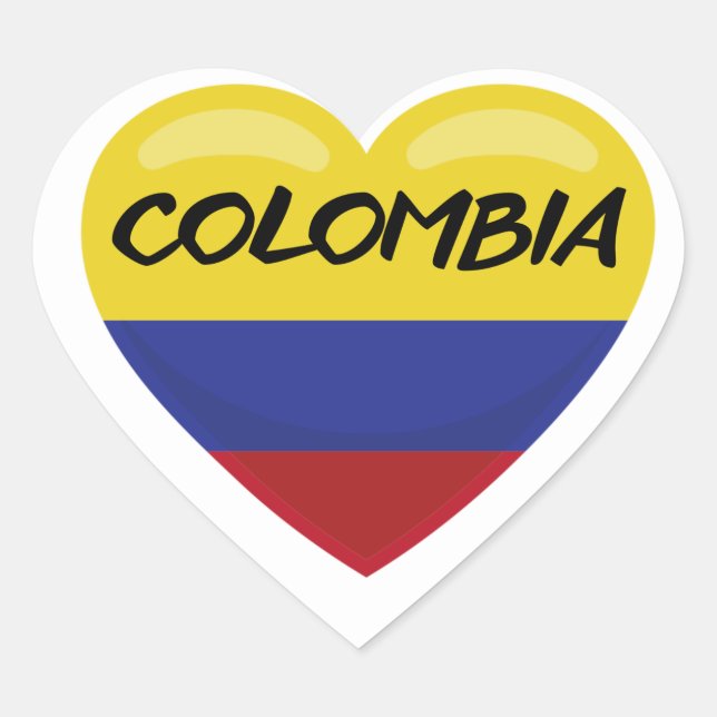 Pegatina del corazón de la bandera de Colombia (Anverso)